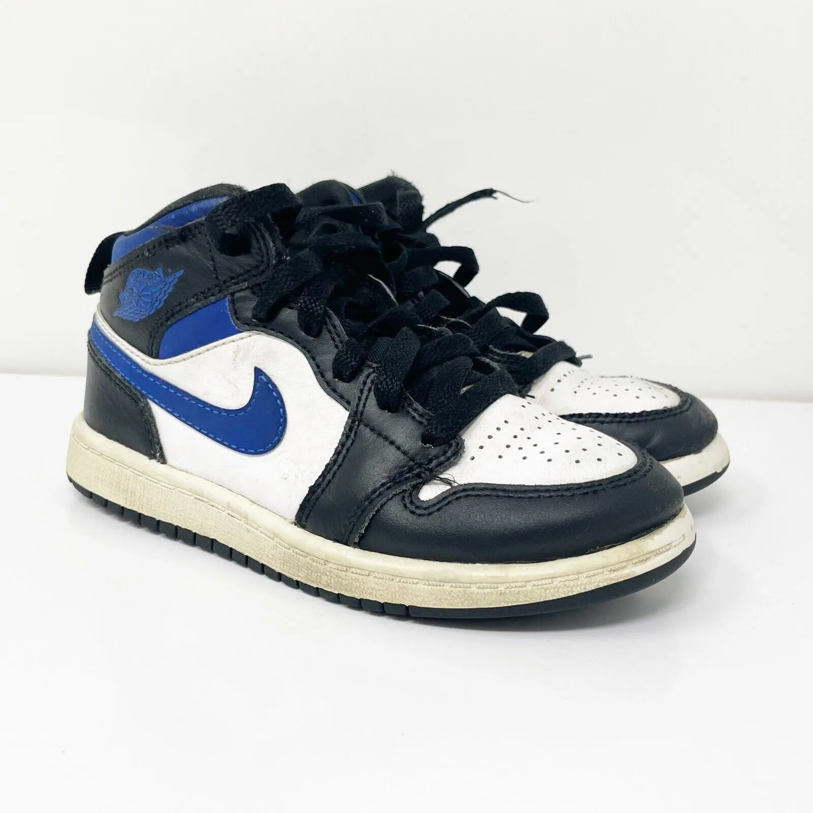 Nike Boys Air Jordan 1 Mid 640734-140 White Basketball Shoes Sneakers Size 12C