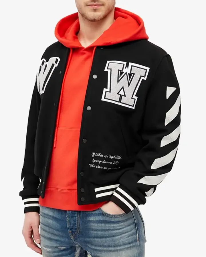 Off White Diagonal Varsity Jacket