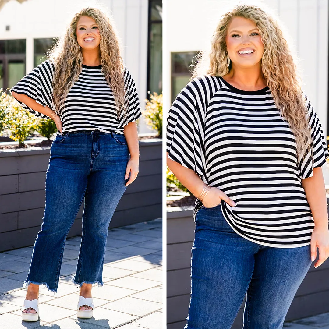 True Stripes Top in Black and Ivory