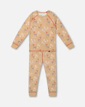 Organic Cotton Kid Two Piece Family Christmas Pajama Set