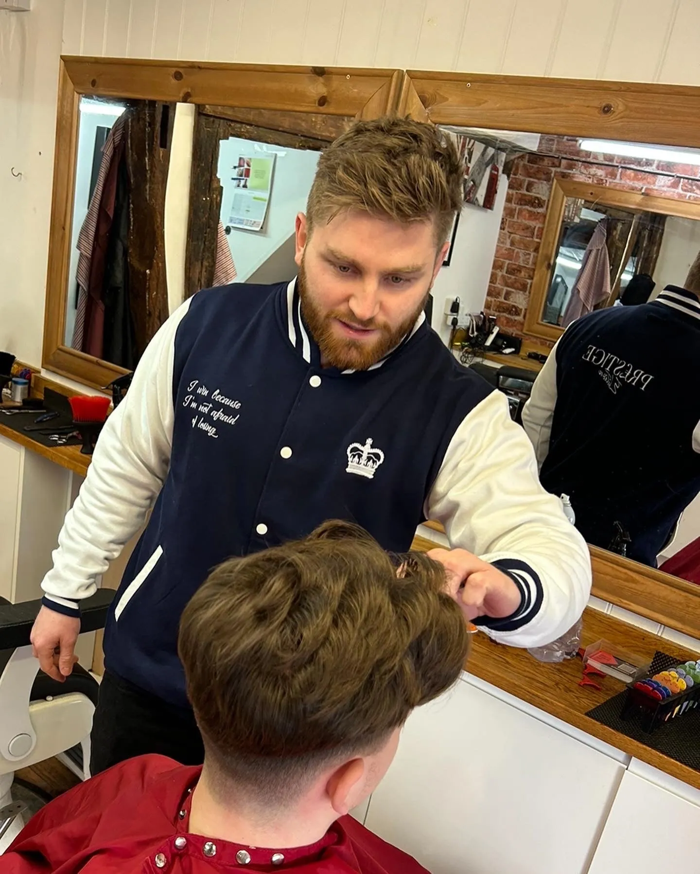 Oxford Navy & White Varsity Jacket