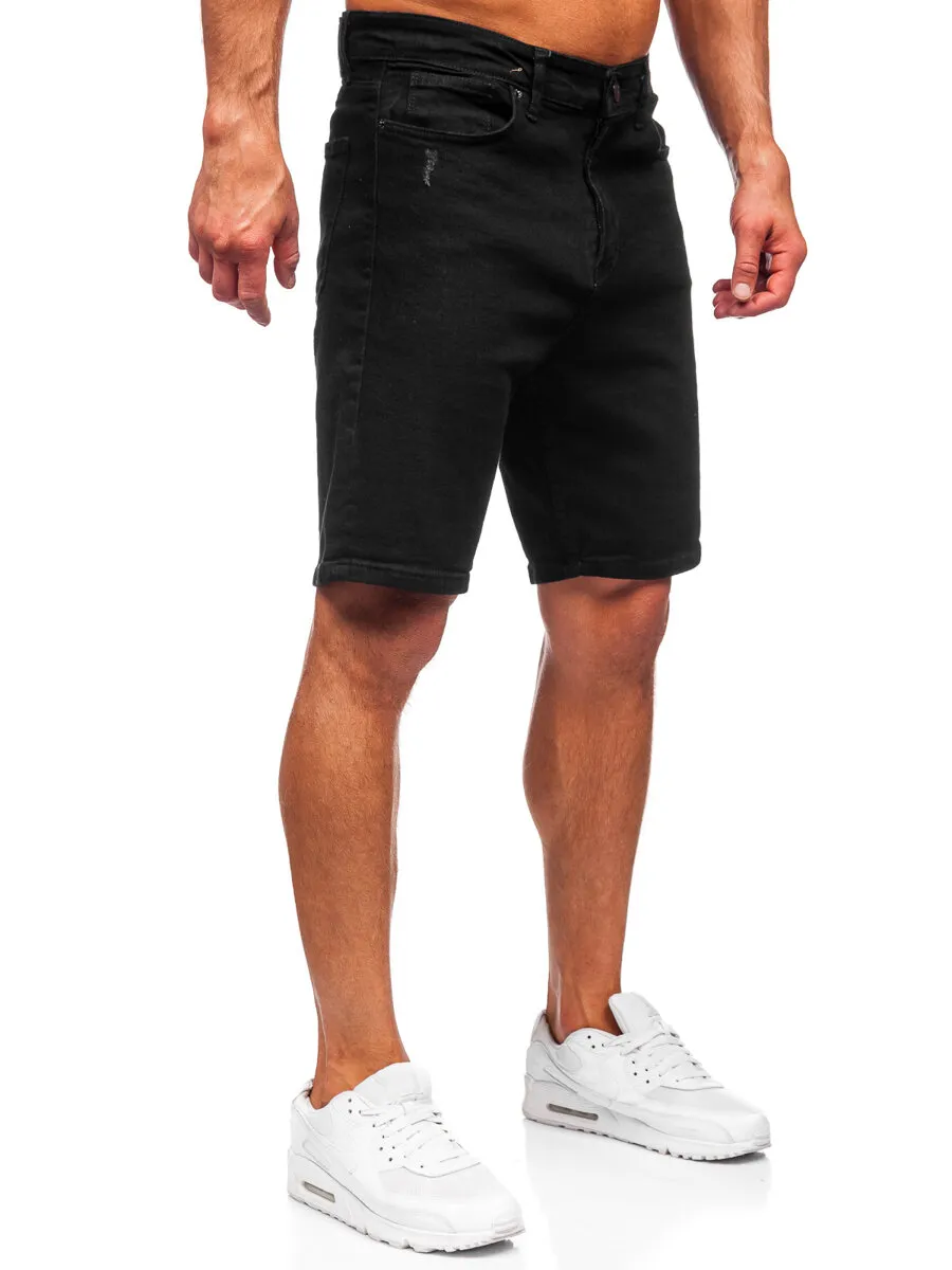 Black Denim Shorts for Men by Bolf 0628