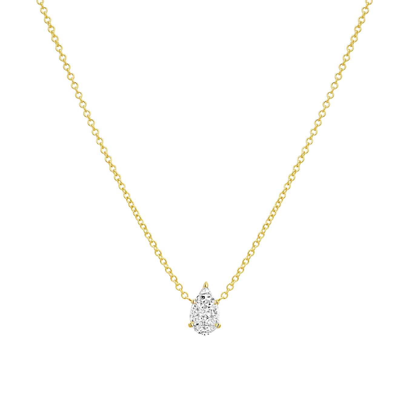 Pear Shape Illusion Set Diamond Necklace