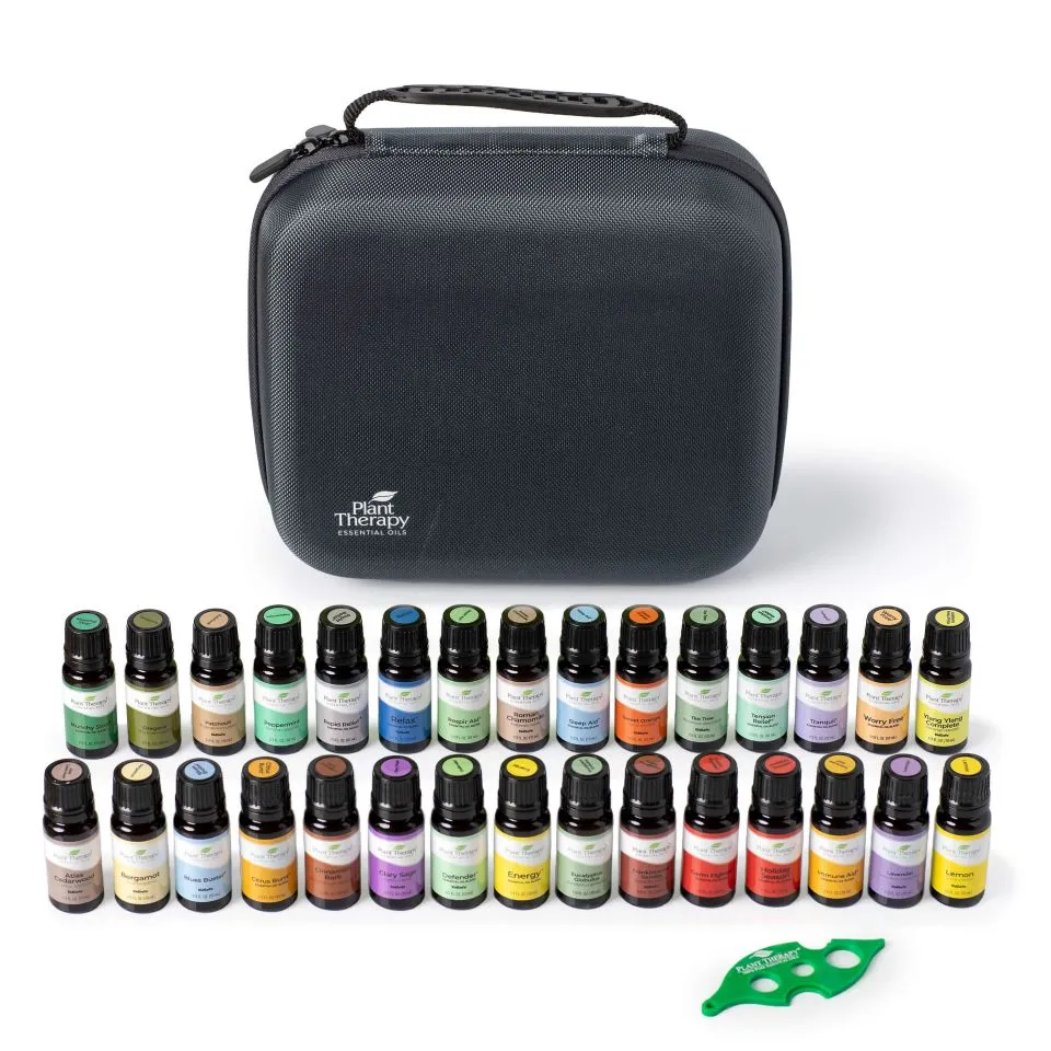 Plant Therapy 15 & 15 Essential Oil Set with Carrying Case