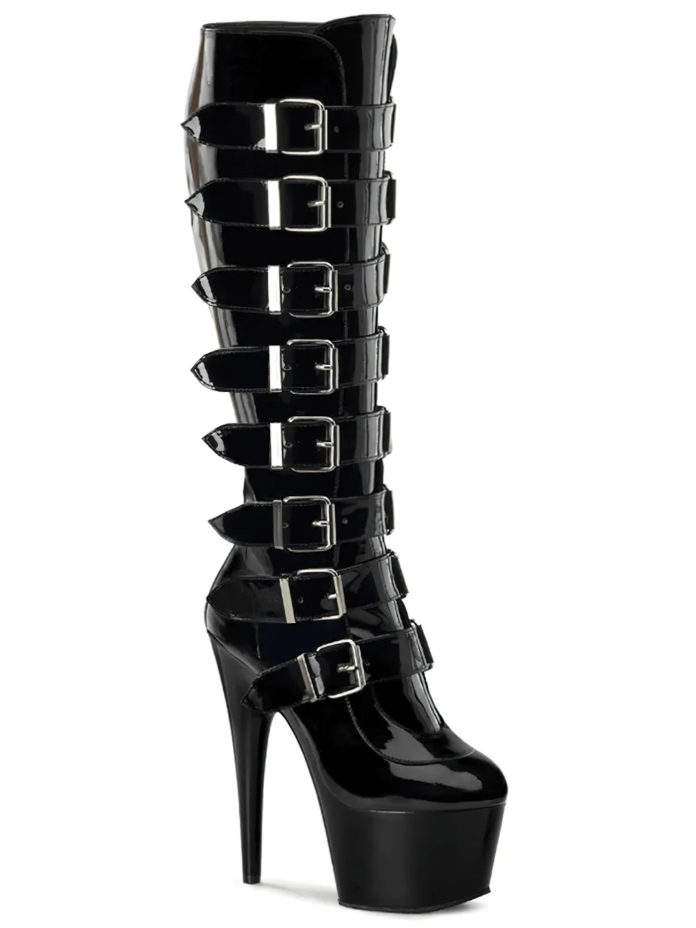 Bold PLEASER Stiletto Platforms with Buckle