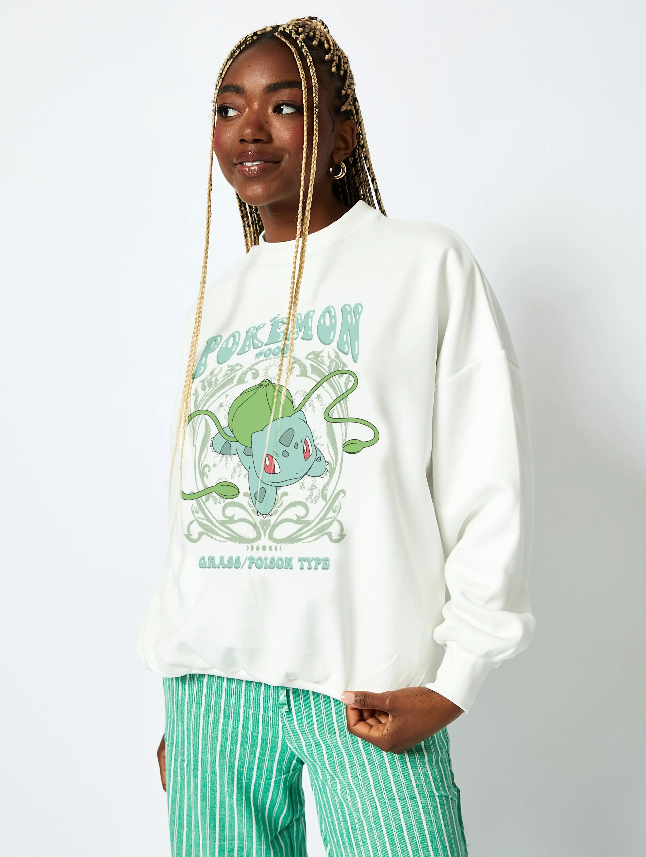 Pokemon #001 Bulbasaur Sweatshirt in Ecru