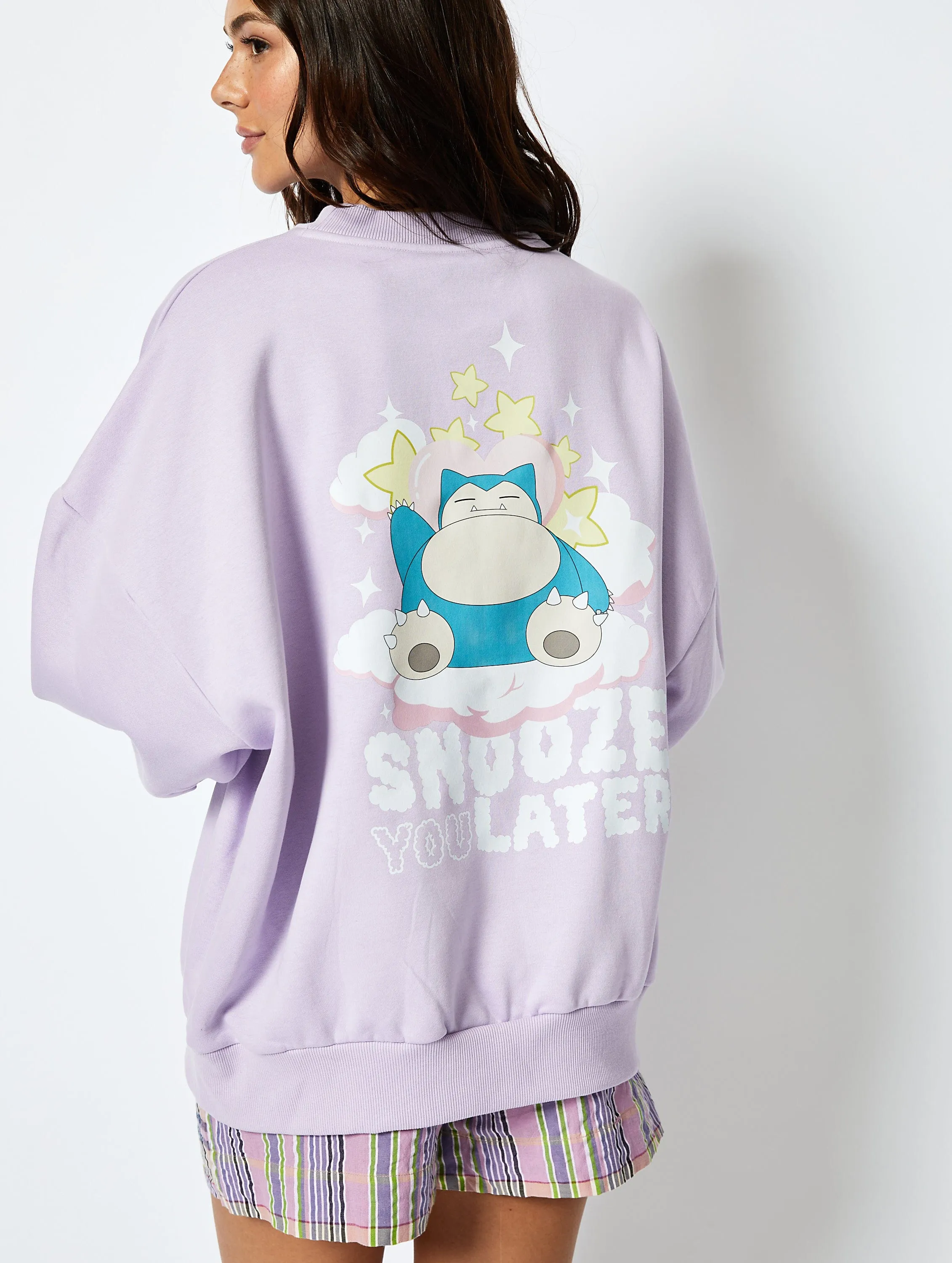 Pokemon #0143 Snorlax Sweatshirt in Lilac