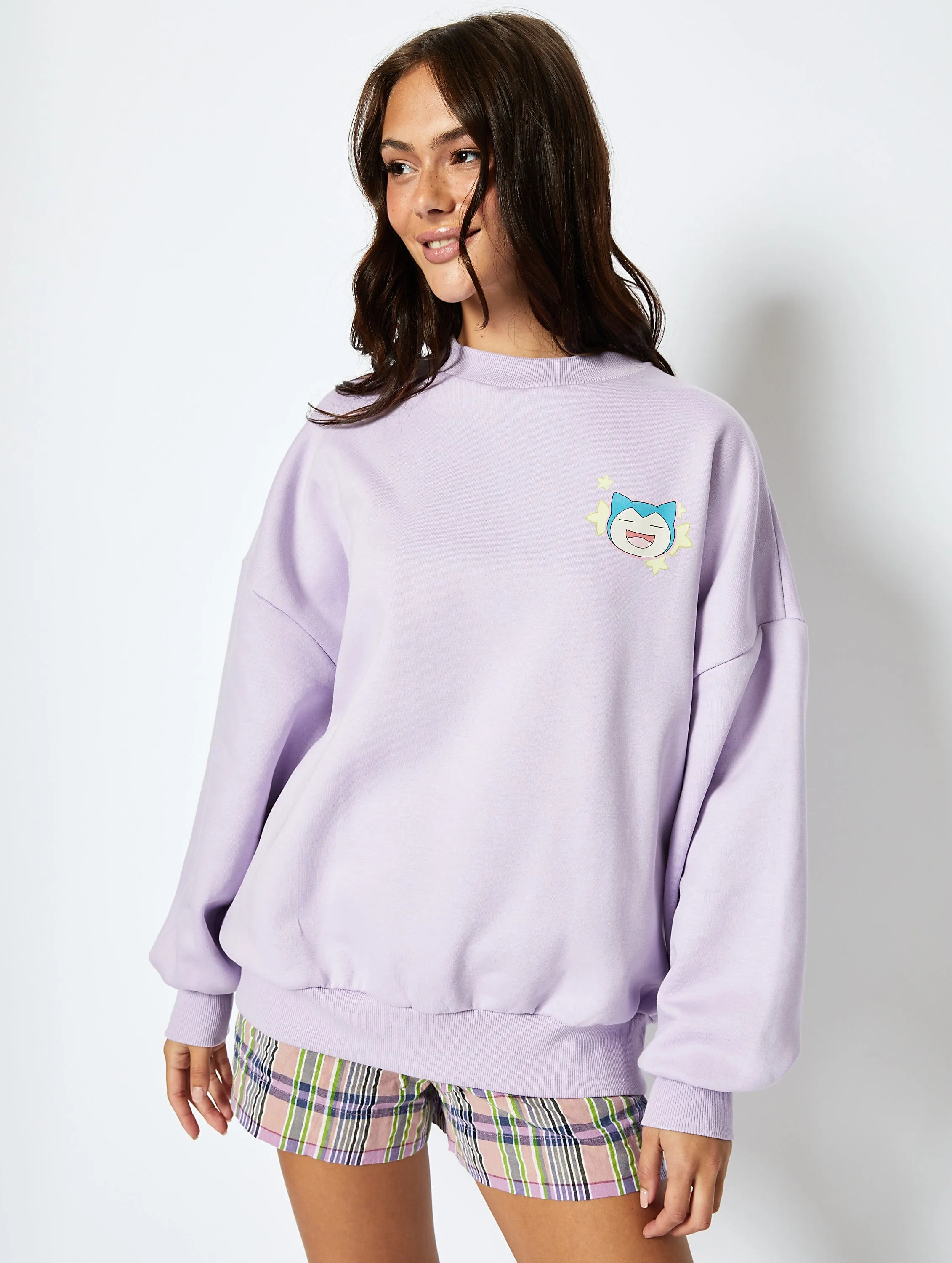 Pokemon #0143 Snorlax Sweatshirt in Lilac