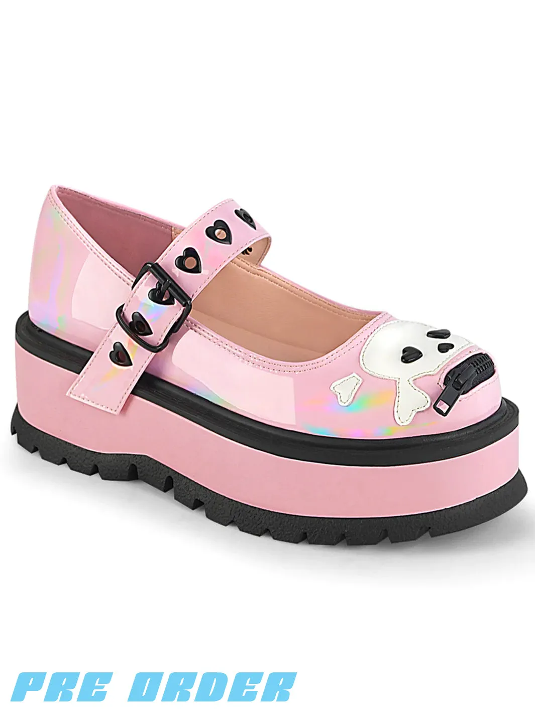 Pre-Order Demonia Slacker-27 Pink Hologram Shoes