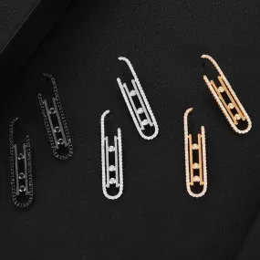 Prong CZ Punk Style Dangle Earrings Women Girl - Trendy