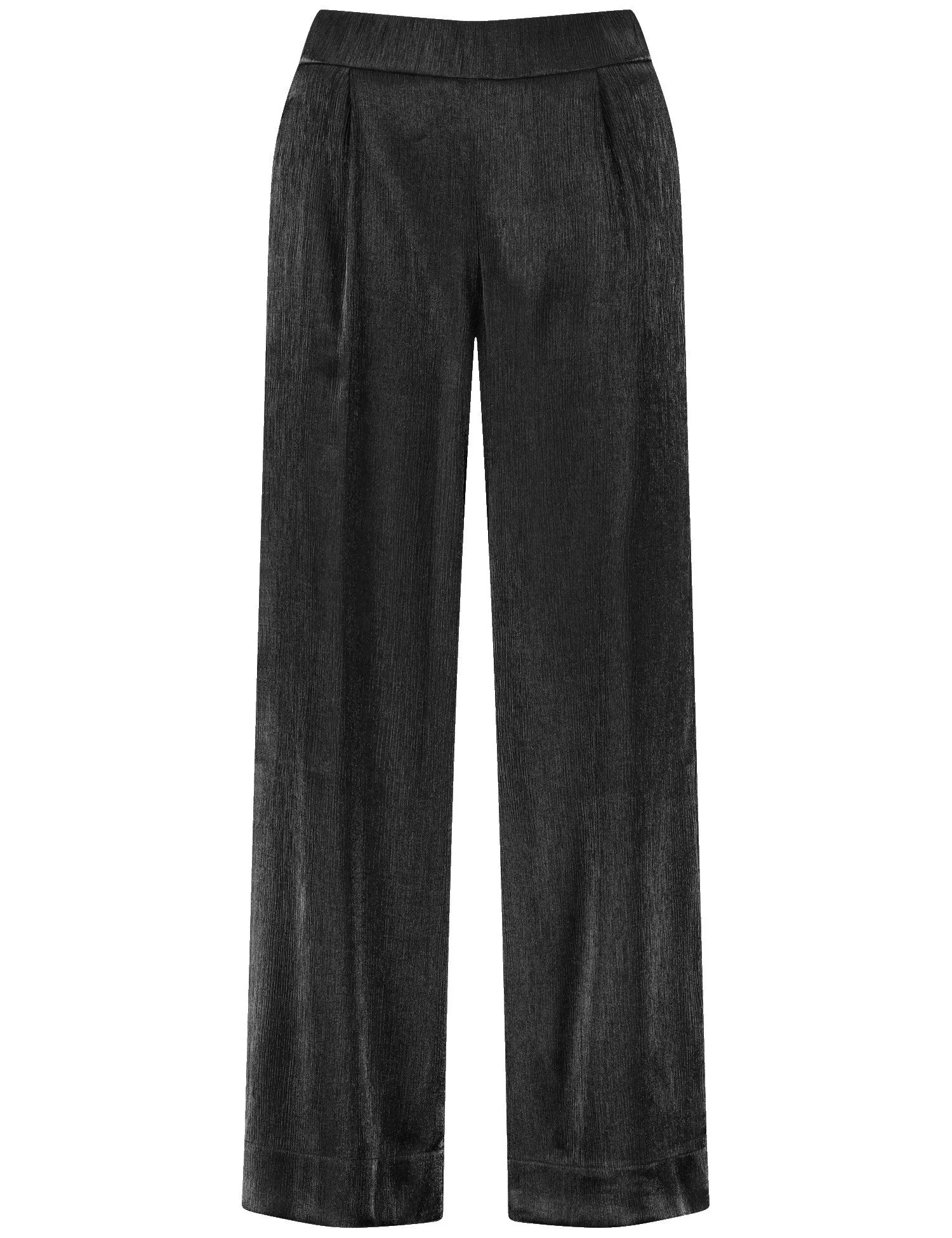 Pull-on satin trousers with a wide leg