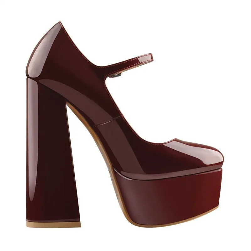 Wine Red Queen Yulia Pump Shoes