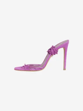   Purple strappy suede heels - size EU 37