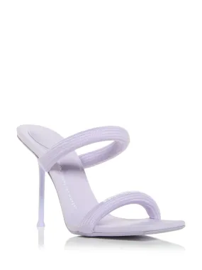 Purple Tubular Webbing Straps Molded Footbed Square Toe Stiletto Slip On Heeled Dress Shoes - ALEXANDER WANG