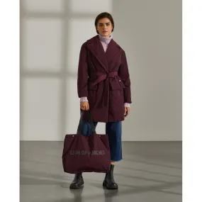 Quilted coat and matching handbag.