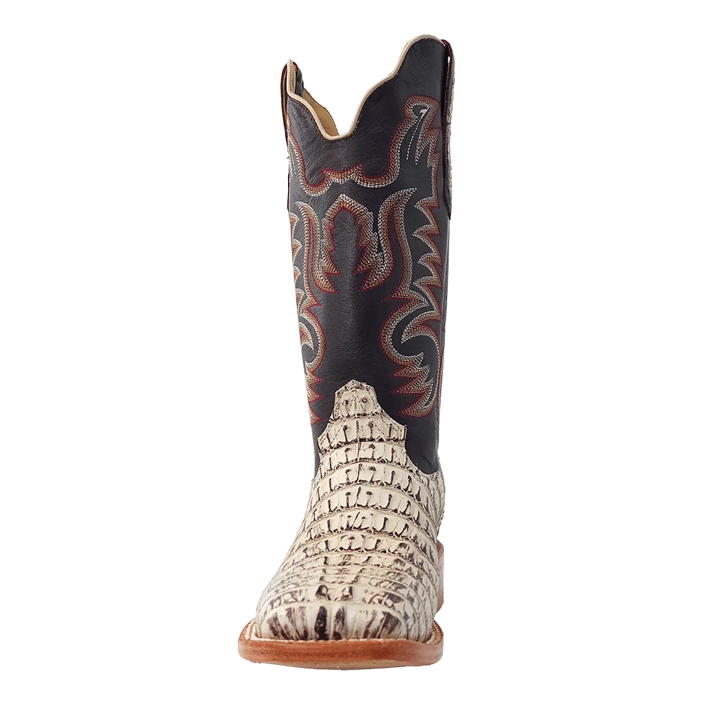 Men's Wide Square Toe Boots - R. Watson Orix Hornback Caiman Tail 13