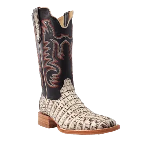 Men's Wide Square Toe Boots - R. Watson Orix Hornback Caiman Tail 13