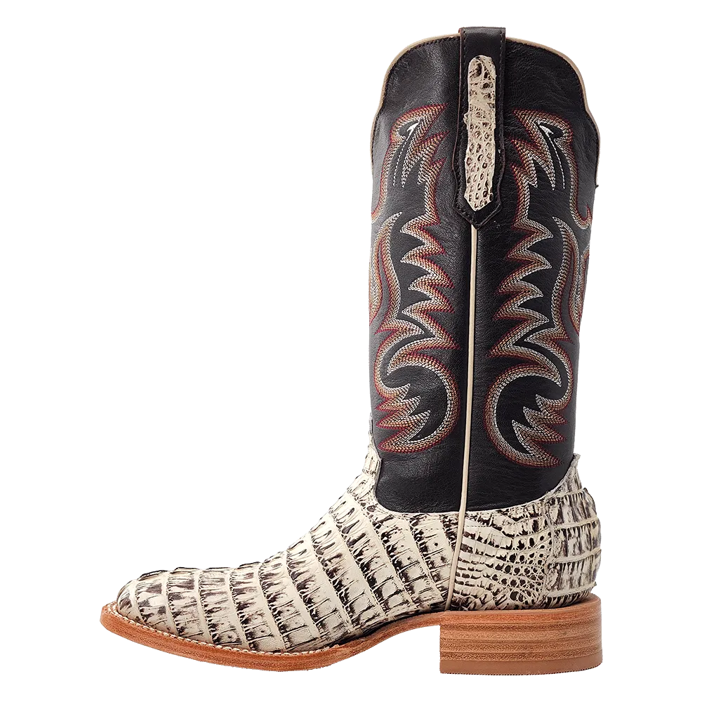 Men's Wide Square Toe Boots - R. Watson Orix Hornback Caiman Tail 13