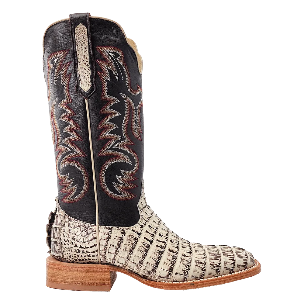 Men's Wide Square Toe Boots - R. Watson Orix Hornback Caiman Tail 13