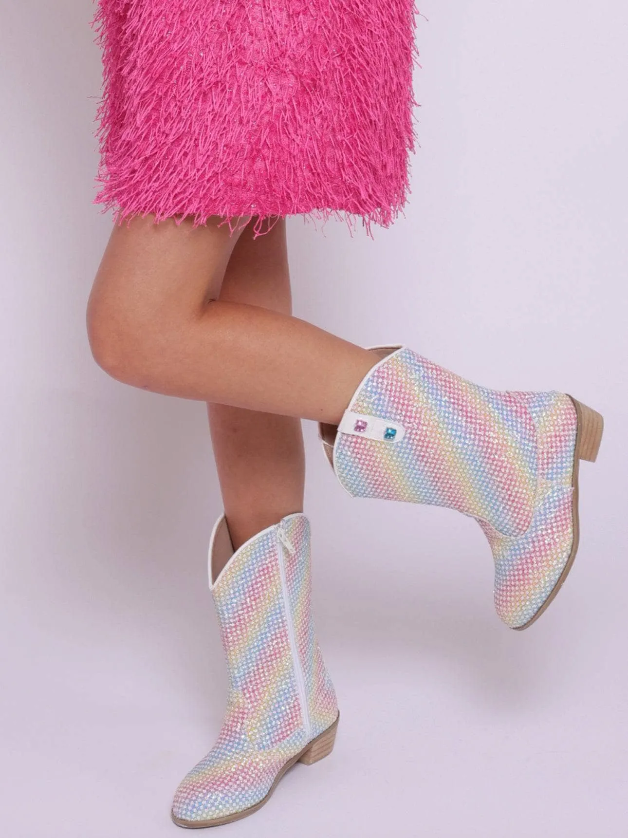 Rainbow Sparkle Cowgirl Boots