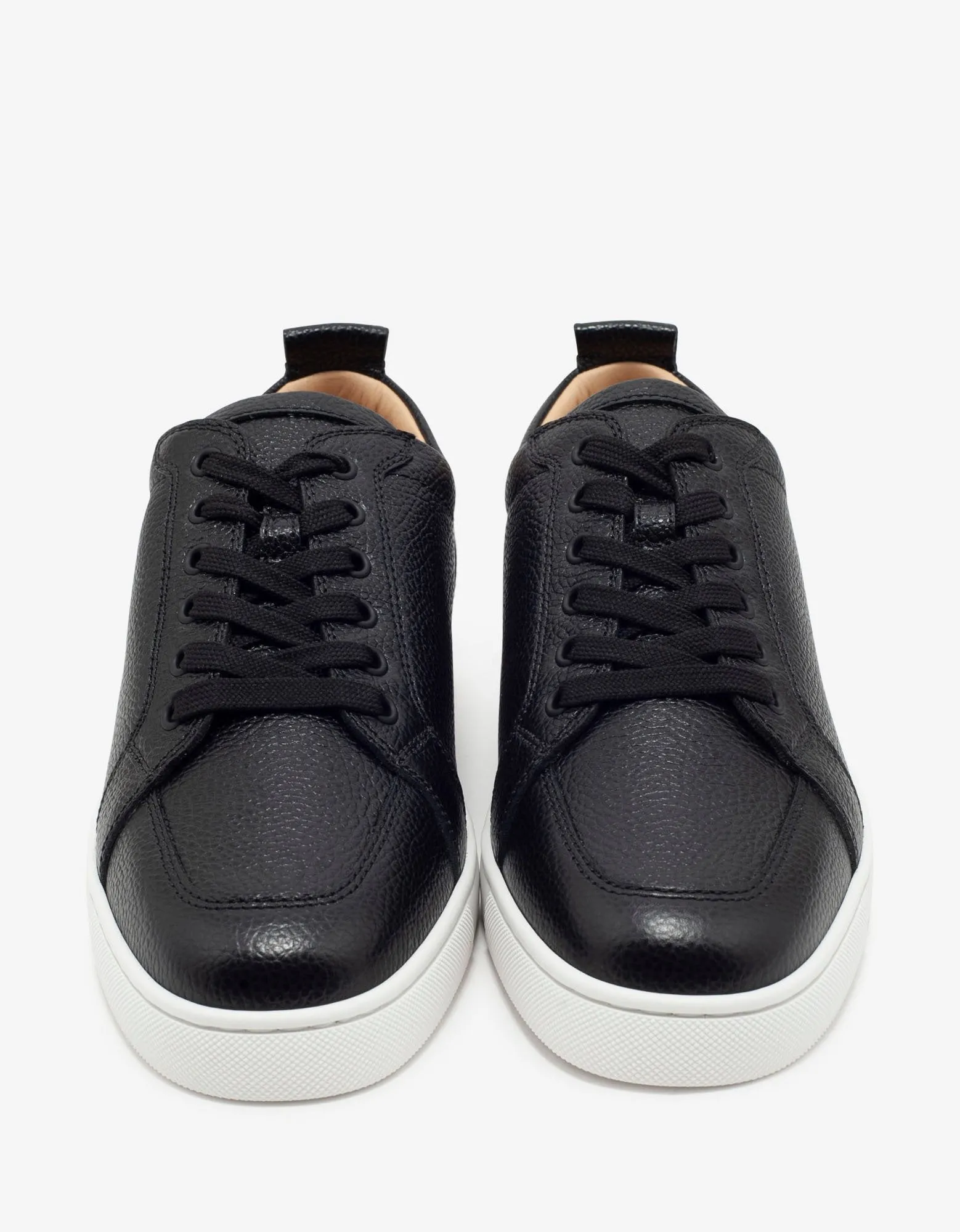 Rantulow Black Grain Leather Trainers