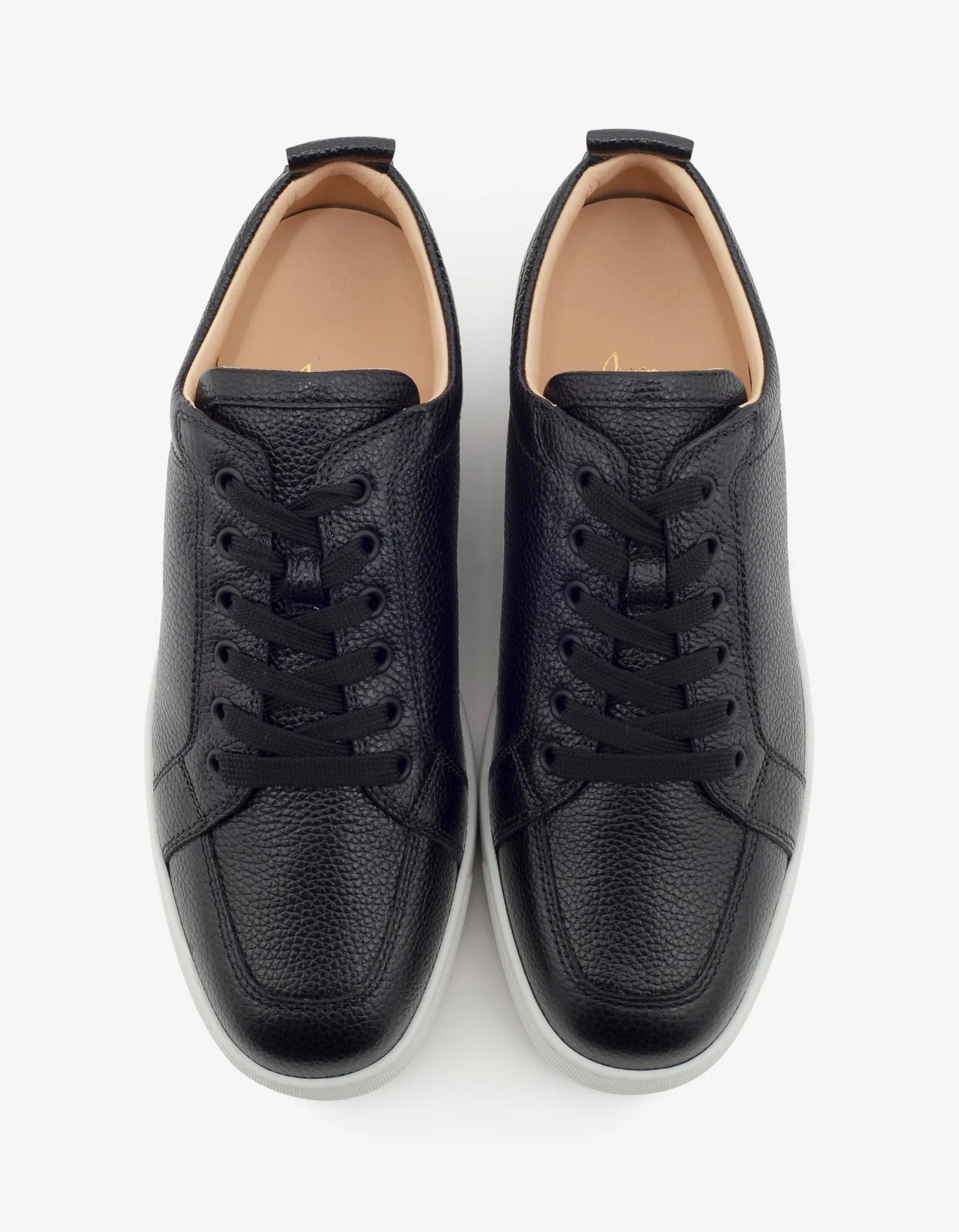 Rantulow Black Grain Leather Trainers