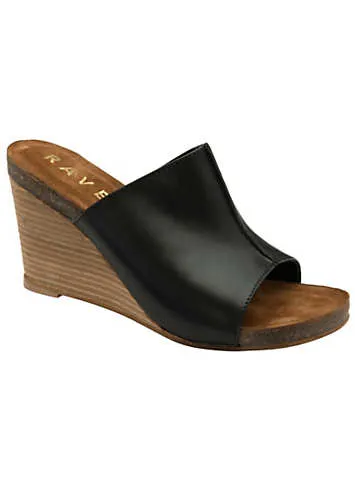 Black Leather Corby Wedges by Ravel from Grattan