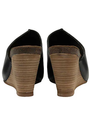 Black Leather Corby Wedges by Ravel from Grattan