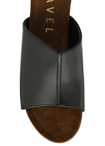 Black Leather Corby Wedges by Ravel from Grattan