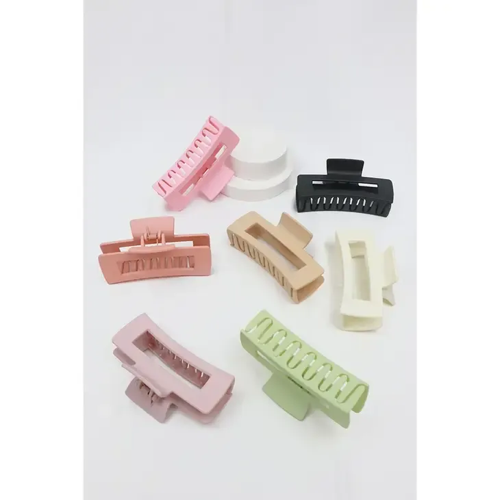 Rectangular Matte Hair Claw with Large Cut Out