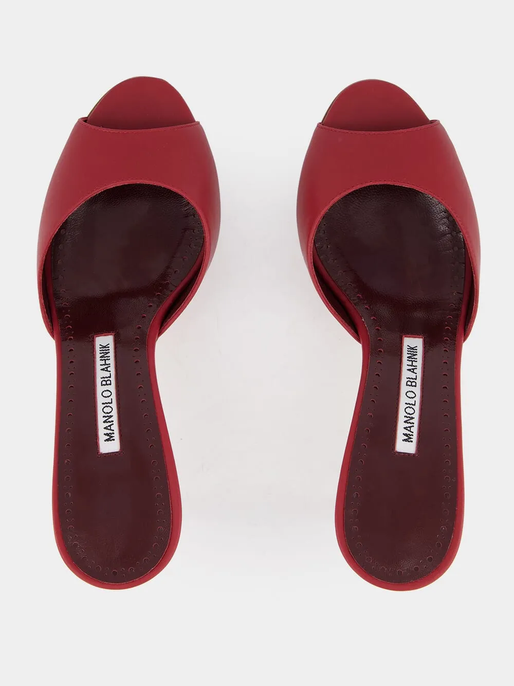 Red Leather Jada Mules