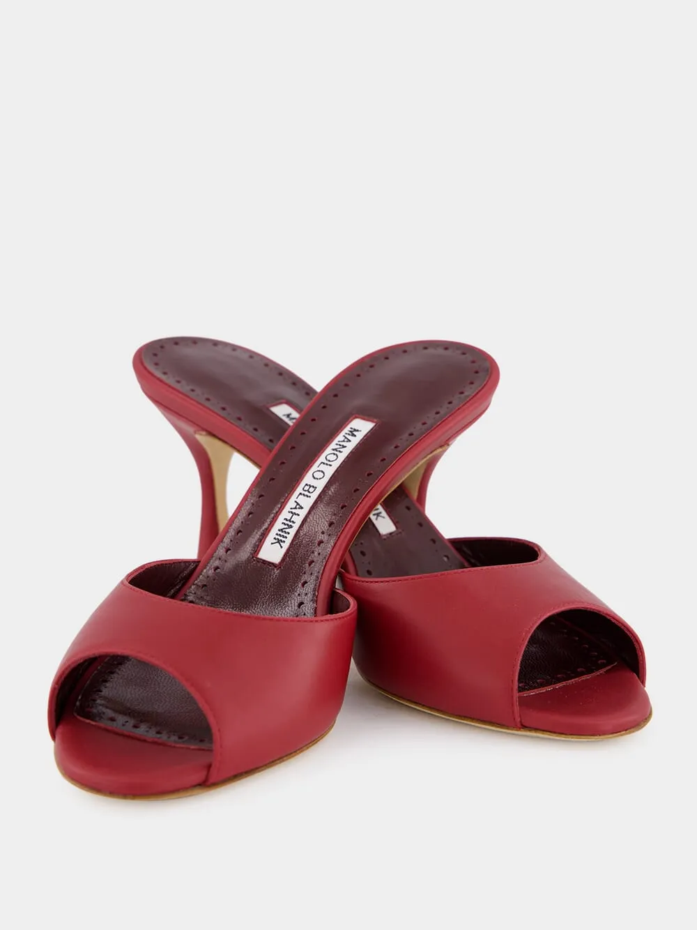 Red Leather Jada Mules