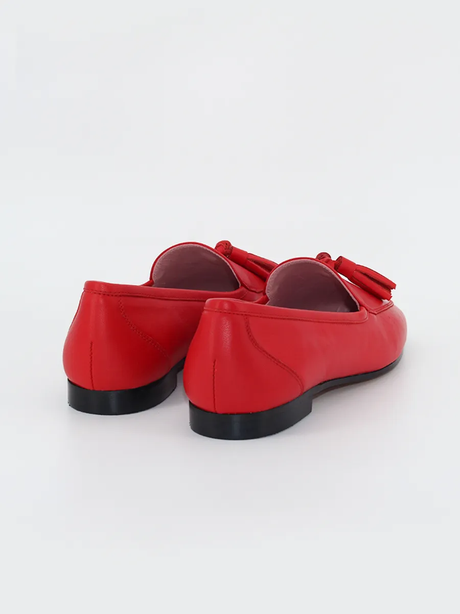 Red Leather Women's Loafers.