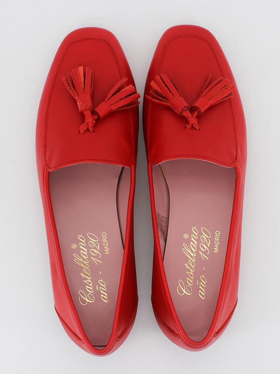 Red Leather Women's Loafers.