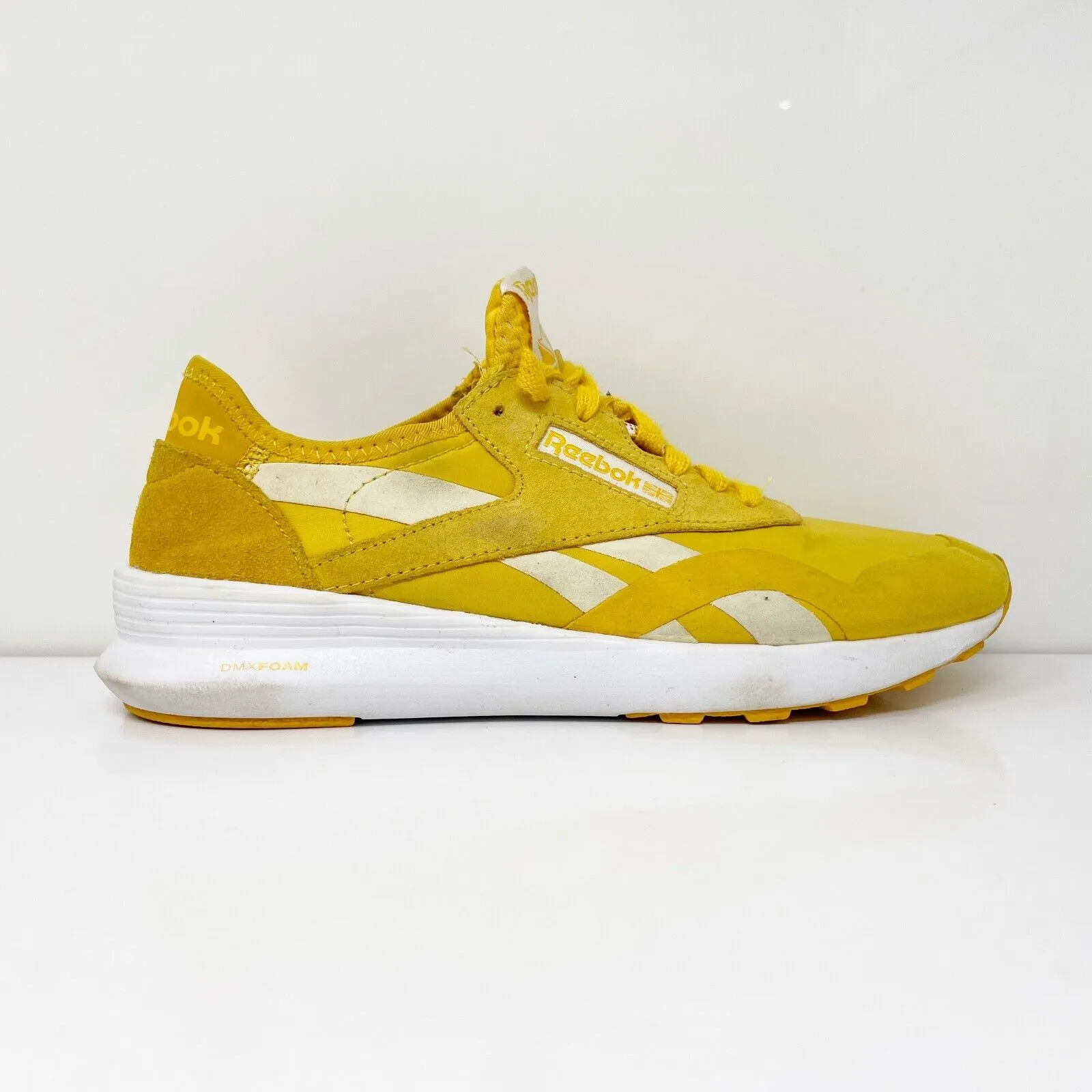 Reebok Womens Classic CN3630 Yellow Running Shoes Sneakers Size 7