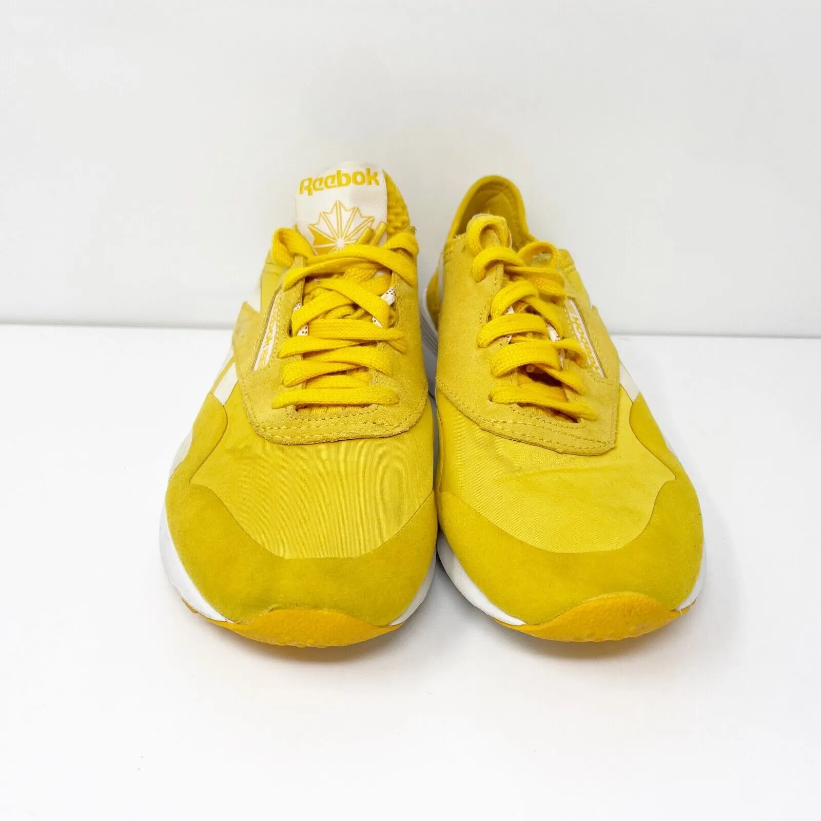 Reebok Womens Classic CN3630 Yellow Running Shoes Sneakers Size 7