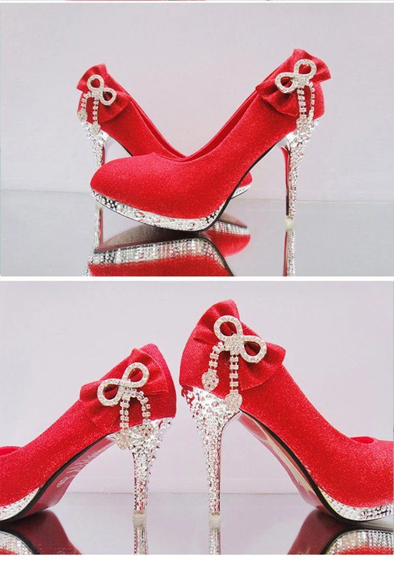 Rhinestone Bowtie Women's Wedding Shoes