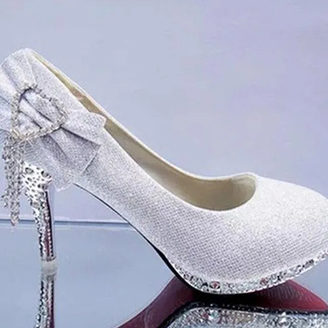 Rhinestone Bowtie Women's Wedding Shoes