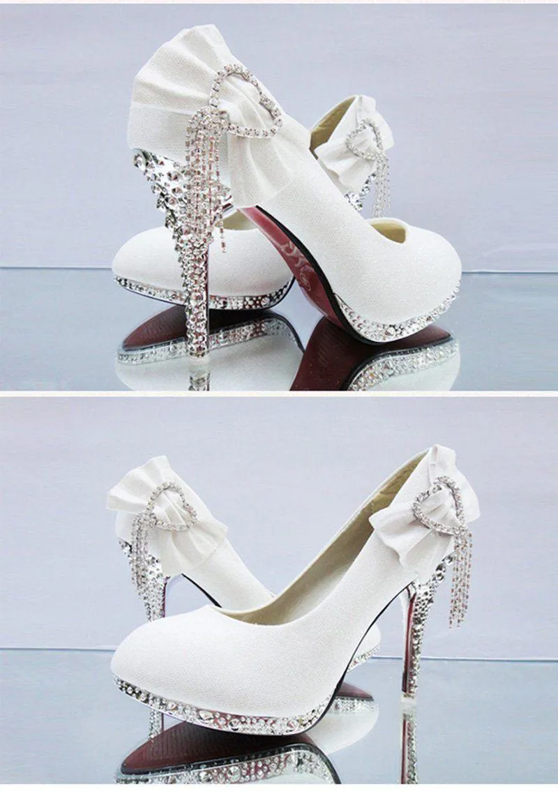 Rhinestone Bowtie Women's Wedding Shoes