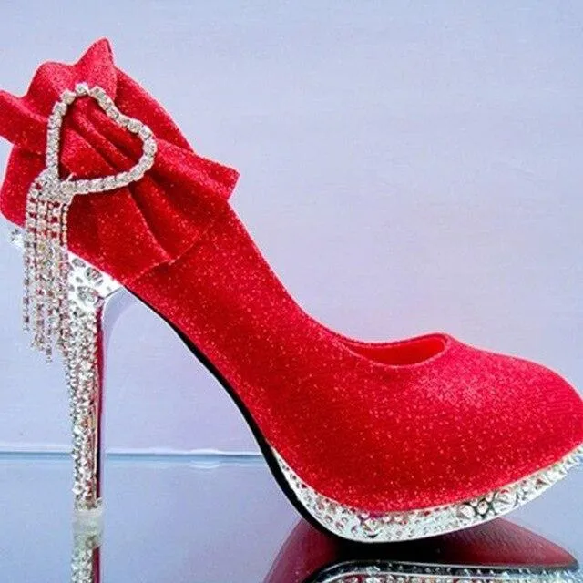 Rhinestone Bowtie Women's Wedding Shoes