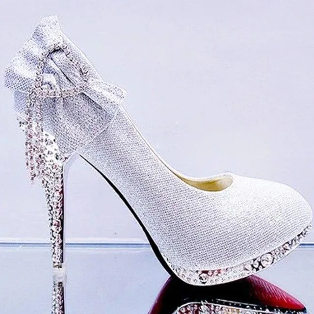 Rhinestone Bowtie Women's Wedding Shoes