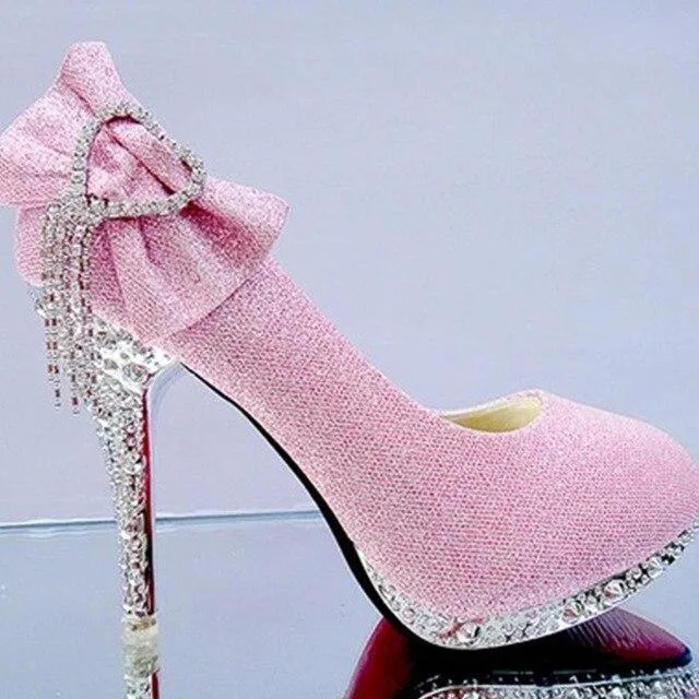 Rhinestone Bowtie Women's Wedding Shoes