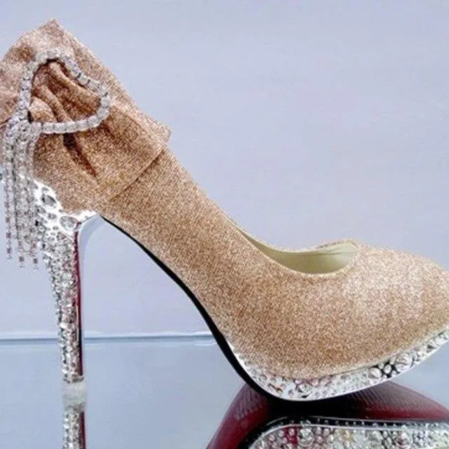 Rhinestone Bowtie Women's Wedding Shoes