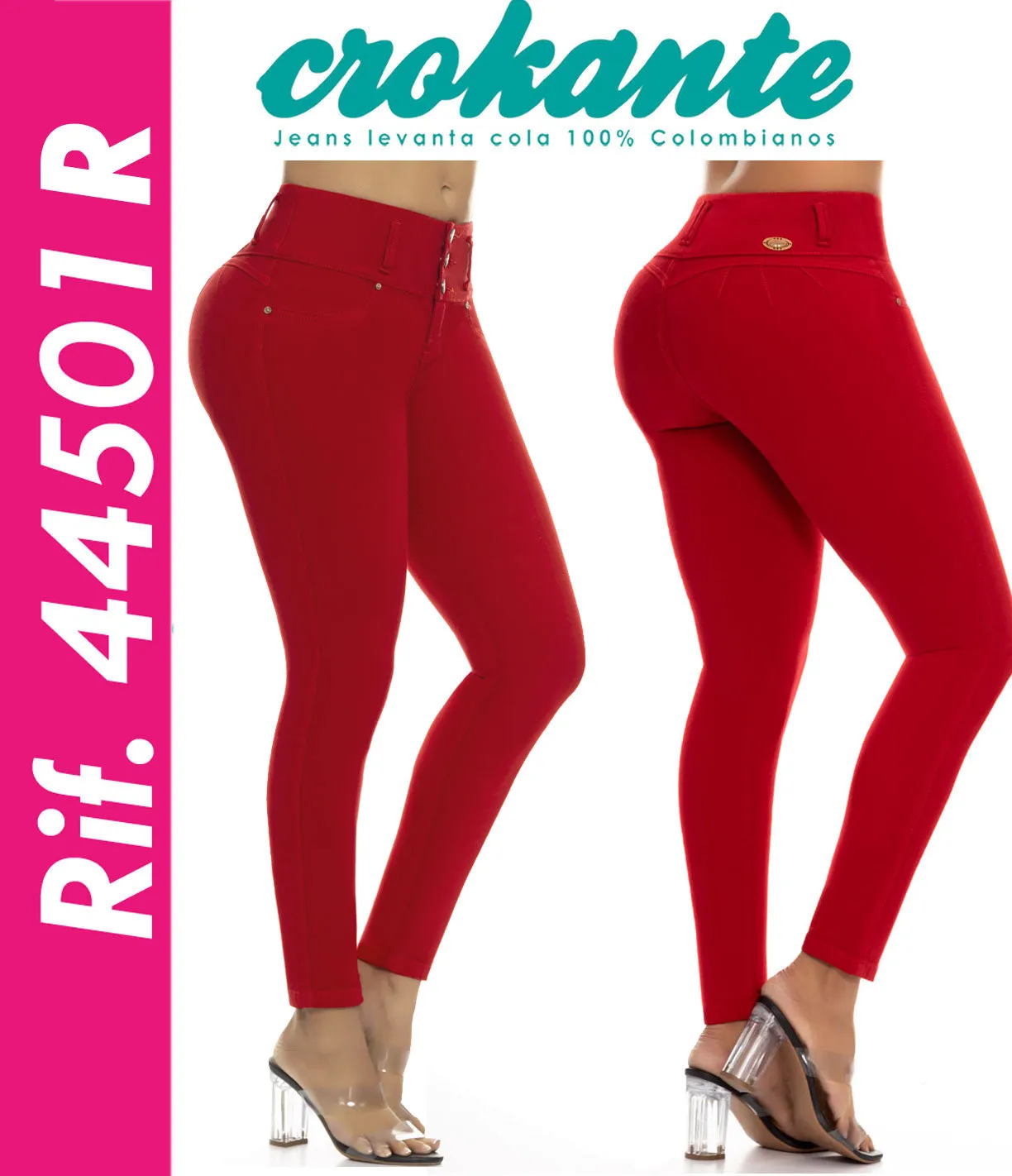 44501R Red Shaping PushUp Jeans Model