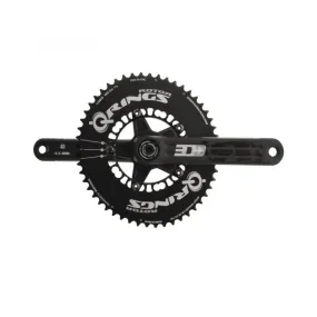 Rotor 3D cranks with INpower power meter and NoQ 52/36 round chainrings.