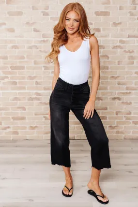 Ryan High Rise Button Fly Wide Leg Crop Jeans Judy Blue - Buy Now