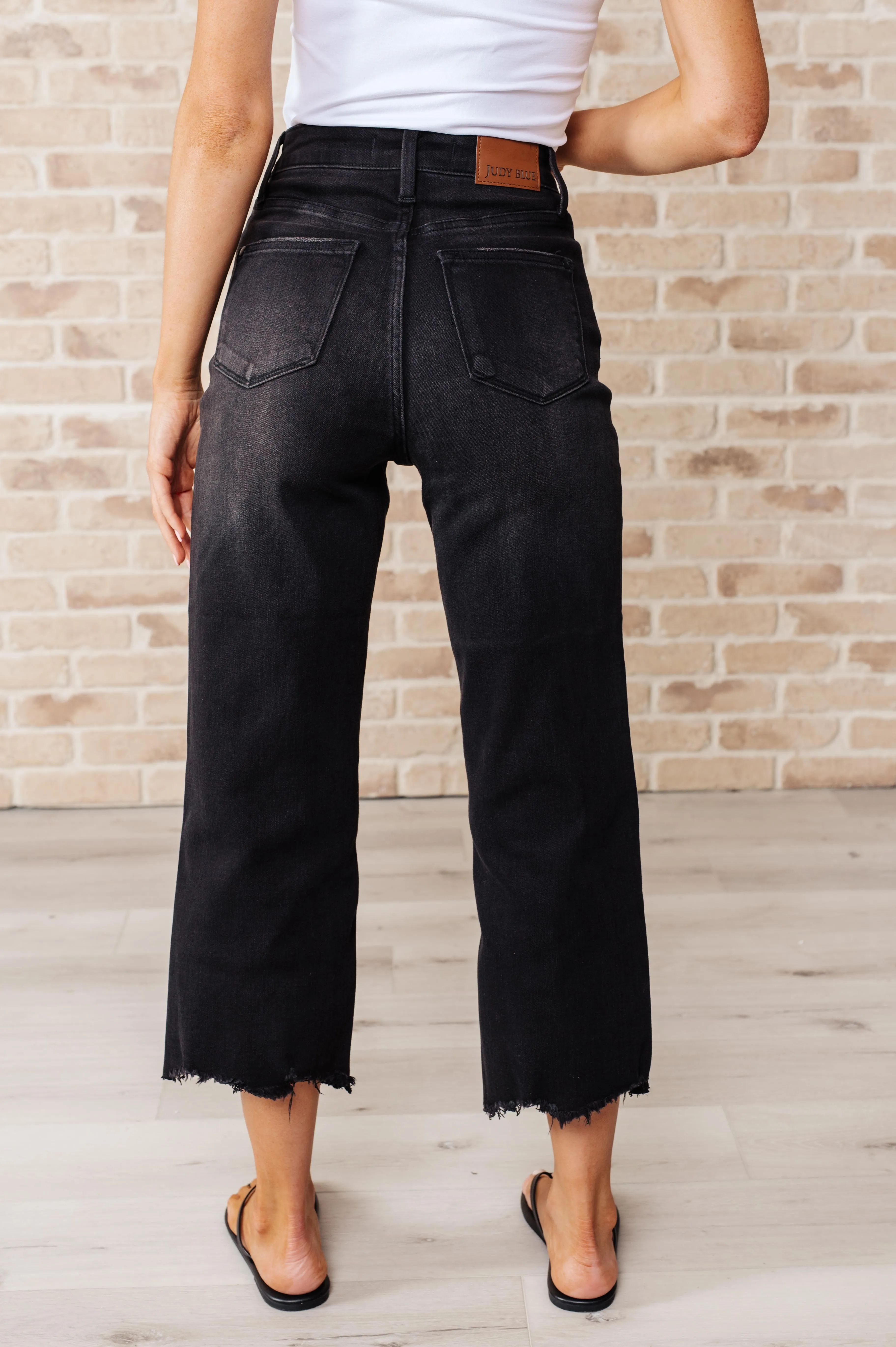 Ryan High Rise Button Fly Wide Leg Crop Jeans Judy Blue - Buy Now