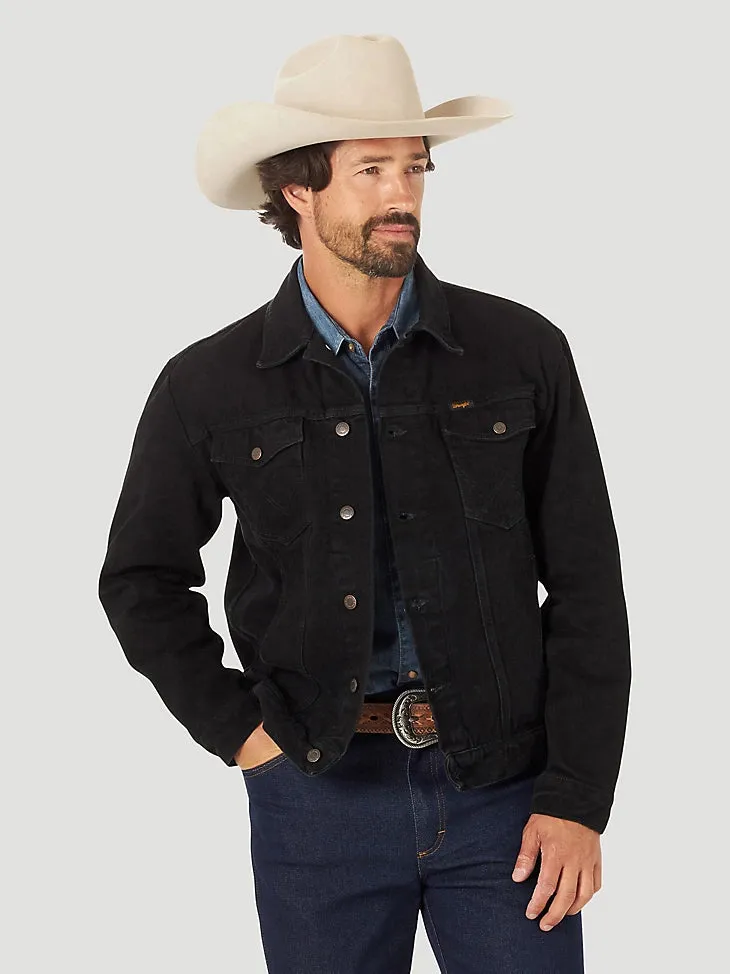 Original Black Western Denim Jacket - Rip Wrangler - Sale