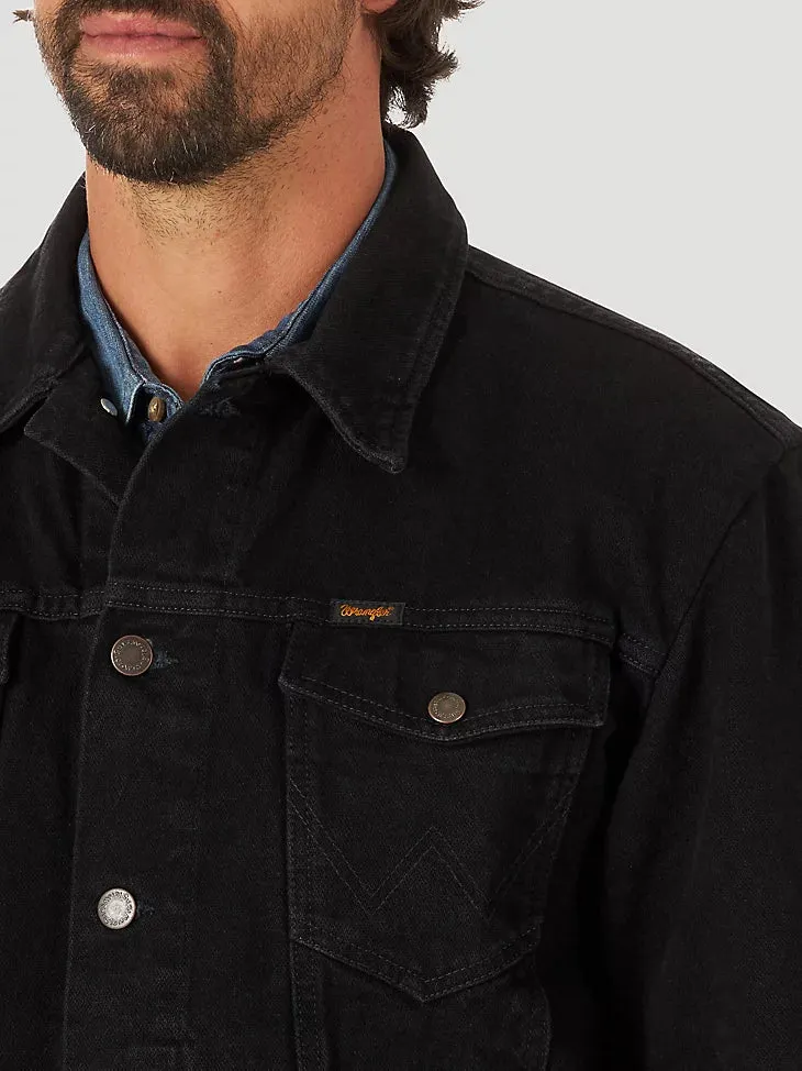 Original Black Western Denim Jacket - Rip Wrangler - Sale