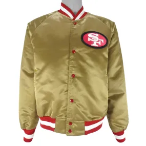 San Francisco 49ers 80's Men's Satin Full-Snap Bomber Style Varsity Jacket